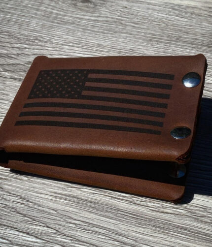 American Flag Bi-Fold Leather Wallet