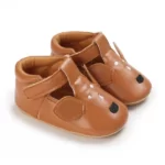 New Winter Tan Leather Baby Shoes , Tan Leather Baby Shoes