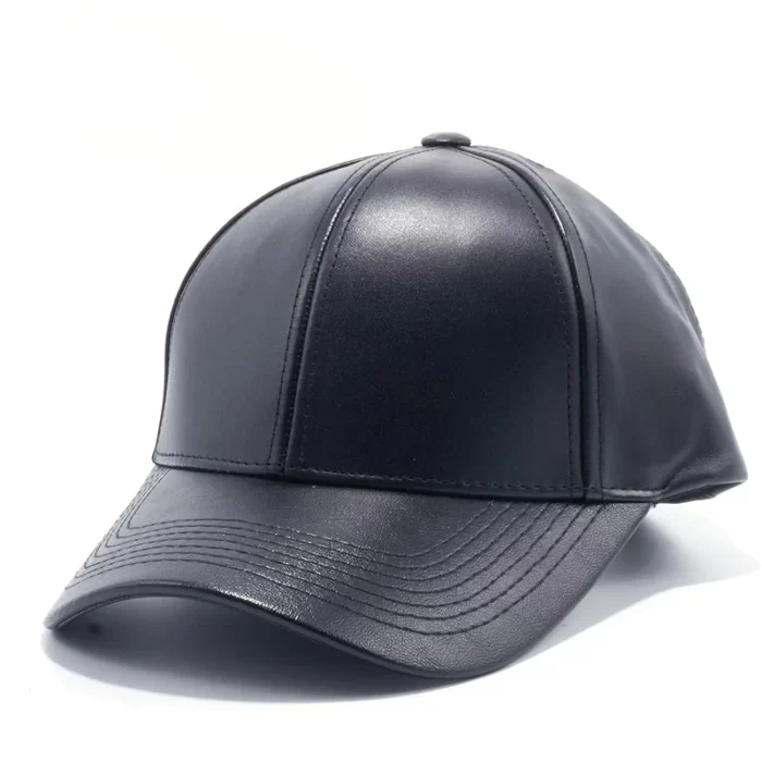 Black Leather Cap For Men