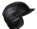 Shearling And Leather Winter Cap