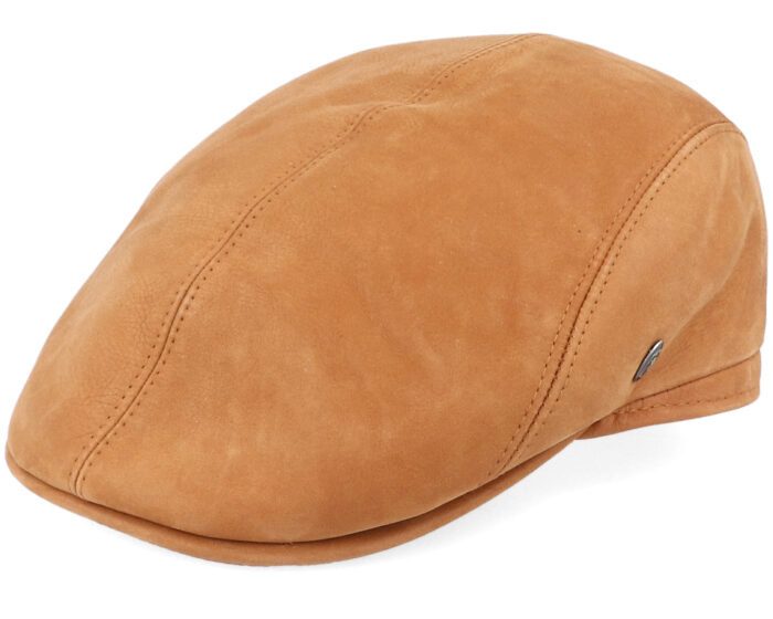 Mustard Leather Flat Cap