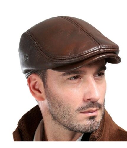 Real Cowhide Leather Cap