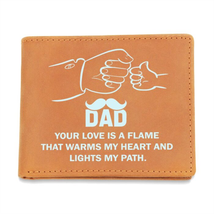 My Dad Love Is A Flame Leather Wallet
