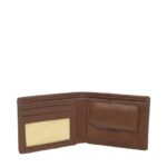 Men Tan Checked Leather Wallet