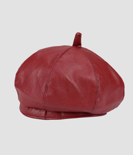 Red Leather Cap Berets