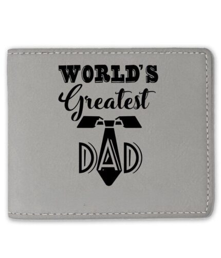 Grey Worlds Greatest Dad Leather Wallet