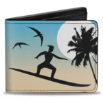 Tropical Beach Surfer Pattern Wallet