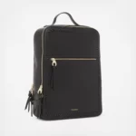 Black Leather Laptop Backpack