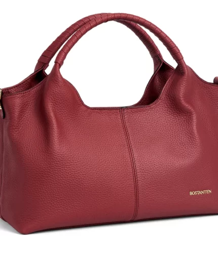 Red Handbag Genuine Leather Tote Bag