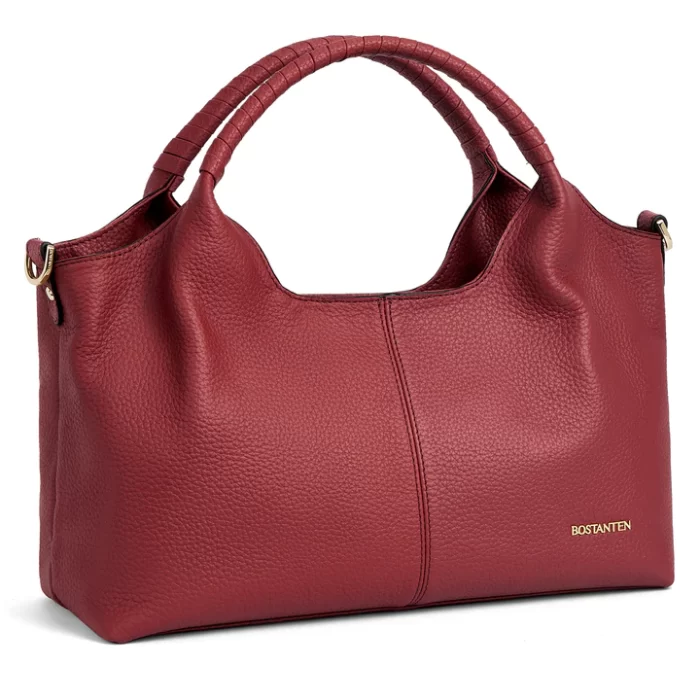 Red Handbag Genuine Leather Tote Bag
