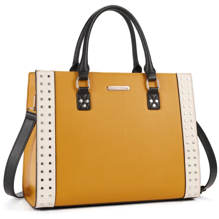 Yellow Leather Designer Handbag