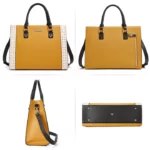 Yellow Leather Designer Handbag