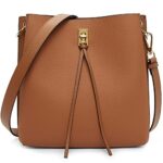 Genuine Brown Leather Medium Bucket Bag