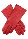 Three Point Red Leather Gloves