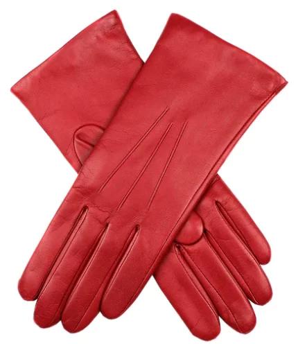 Three Point Red Leather Gloves