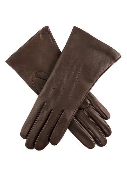Three Point Brown Leather Gloves