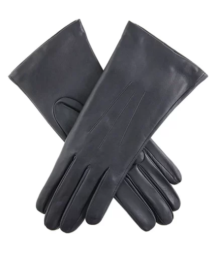 Three Point Black Leather Gloves