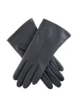 Fleece Lined Grey Leather Gloves