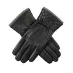 Wool-Lined Purple Leather Gloves