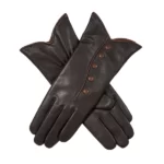 Wool-Lined Brown Leather Gloves