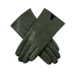 Touchscreen Green Leather Gloves