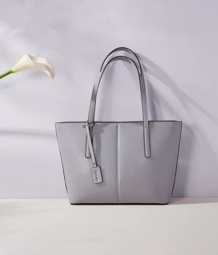 Women Grey Handbag Genuine Leather