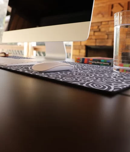Office Grey White Desk Pad