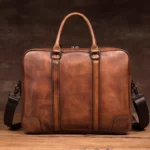 Personalized Leather Messenger Bag