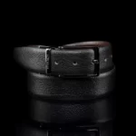 The Premier Croco Black Leather Belt