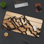 Textured Wood Mountain Desk Mat `