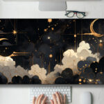 Black And Gold Celestial Desk Mat