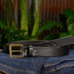 Non Stitched Leather Belt With Brass