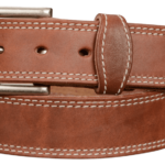 Tan Double Stitched Leather Belt