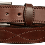 Brown Figure Stitched Leather Belt