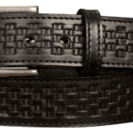Stitched Basket Weave Black Belt