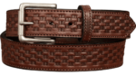 Stitched Basket Weave Brown Belt