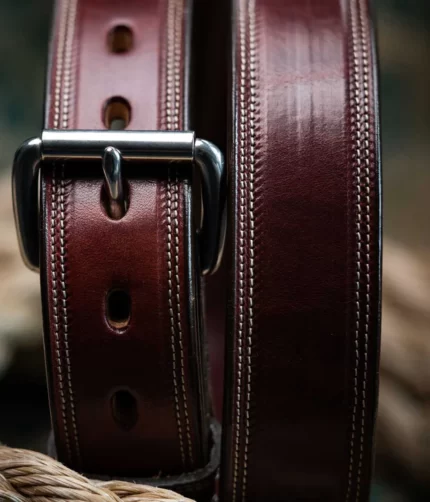 The Premier Cherry Leather Belt