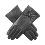 Touchscreen Grey Leather Gloves