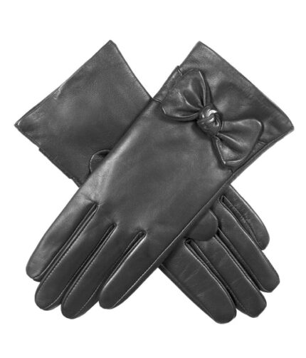 Touchscreen Grey Leather Gloves