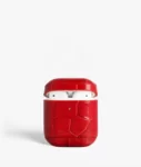 AIRPOD LEATHER CASE CROCO RED