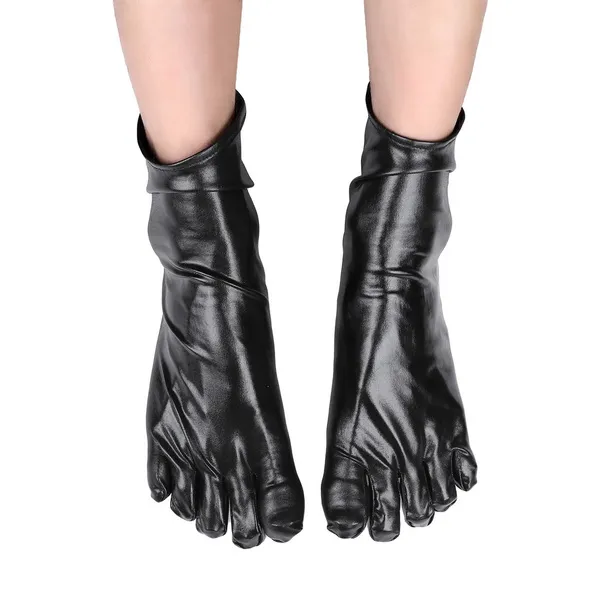 Black Slip Comfortable Leather Socks