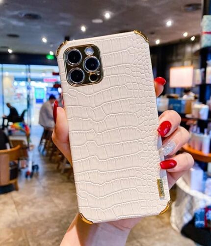 Print White Leather Phone Case