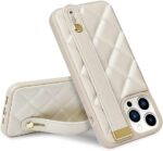 White Leather Phone Case With Stand