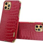 Print Maroon Leather Case