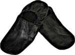 Black Slip Leather Socks