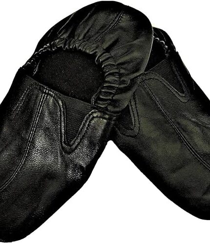 Black Slip Leather Socks