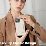 White Leather Phone Case With Stand ``