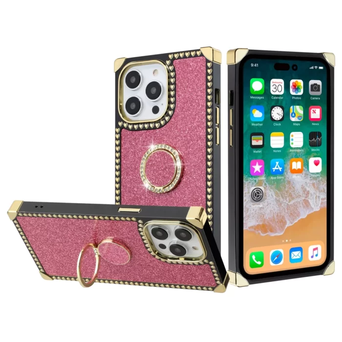 Black Pink Leather Phone Case