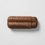 2 Cigar Tan Croco Leather Case