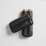 2 Cigar Black Croco Leather Case